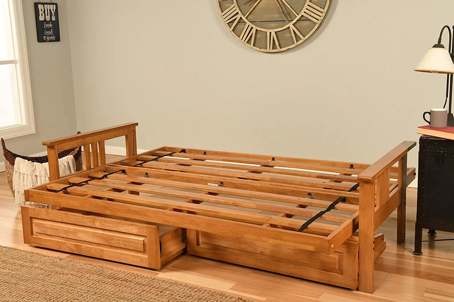 Monterey Frame with Suede Fabric Mattress in Tan/Butternut
