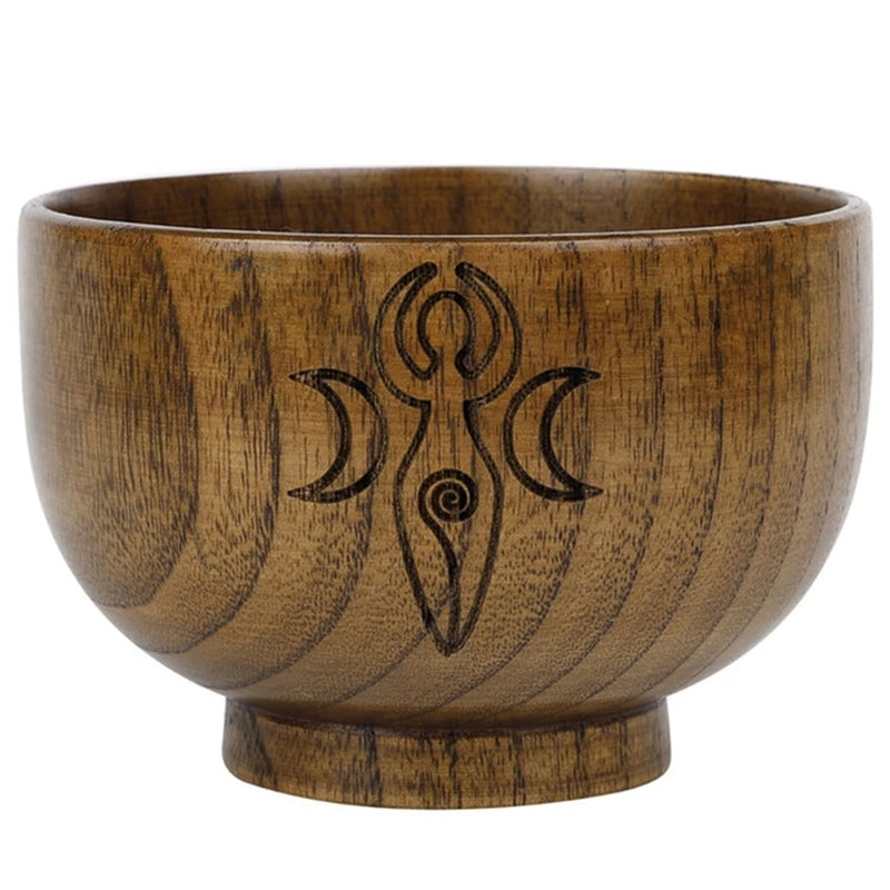 Altar Bowl Handmade Wood Bowls Ritual Tableware Ceremony Moon Divination Astrological Tool Board Game Witchcraft Prop