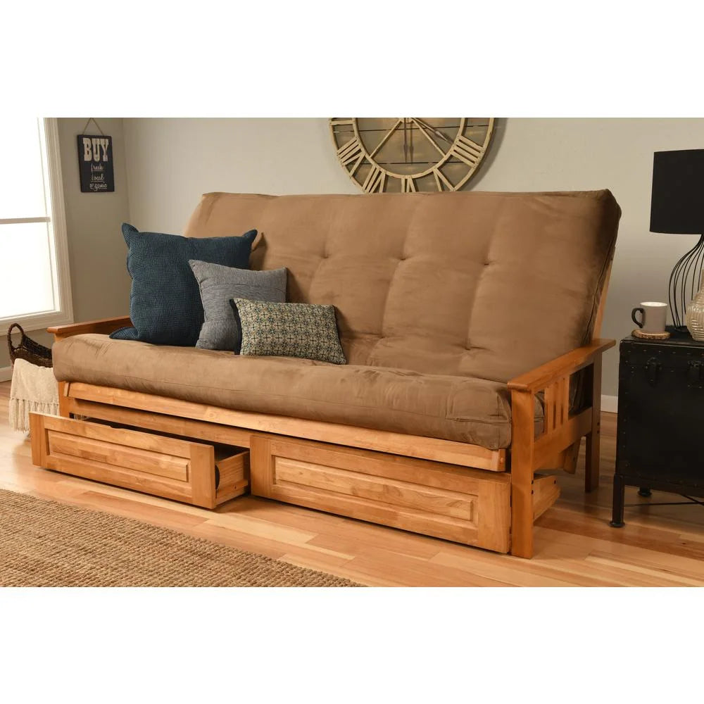 Monterey Frame with Suede Fabric Mattress in Tan/Butternut