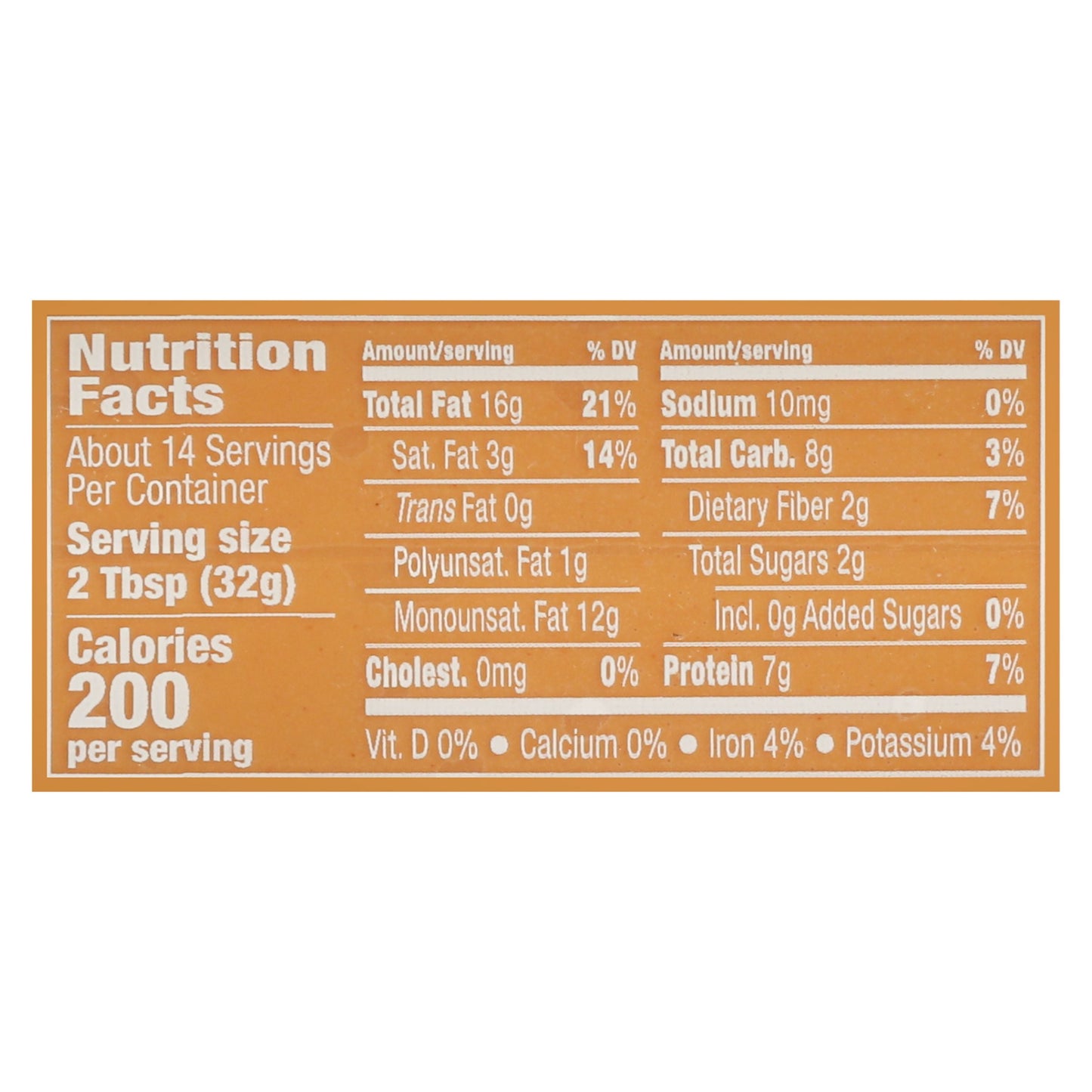 Organic No Sugar No Salt Creamy Peanut Butter, 16 Oz