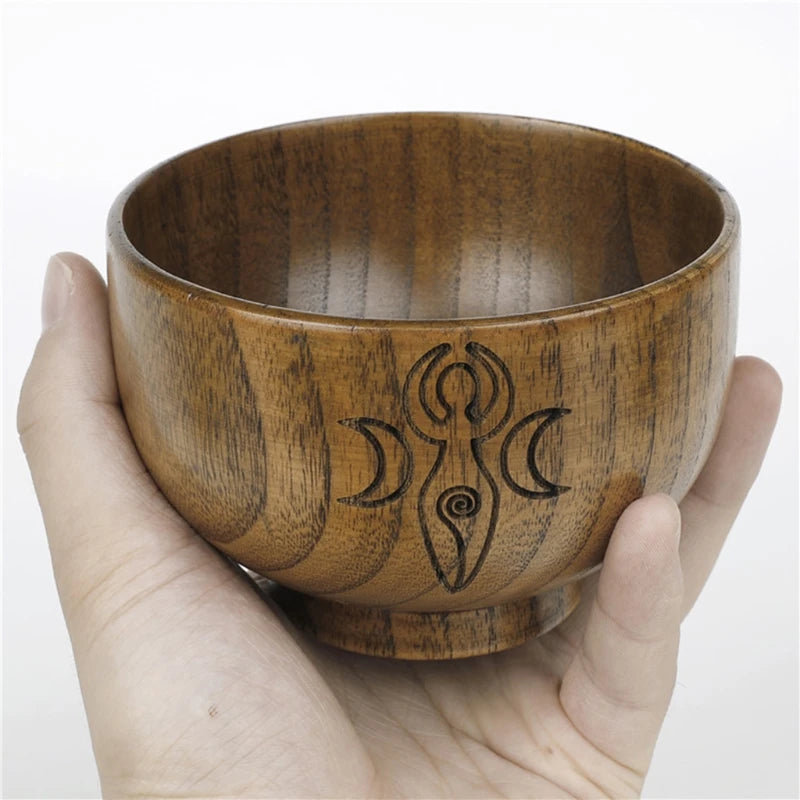 Altar Bowl Handmade Wood Bowls Ritual Tableware Ceremony Moon Divination Astrological Tool Board Game Witchcraft Prop