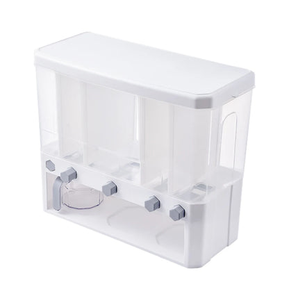 Dry Food Dispenser 5-Grid Cereal Dispensers Food Storage Container Kitchen
