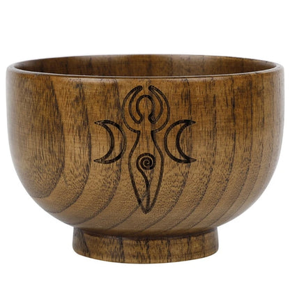 Altar Bowl Handmade Wood Bowls Ritual Tableware Ceremony Moon Divination Astrological Tool Board Game Witchcraft Prop