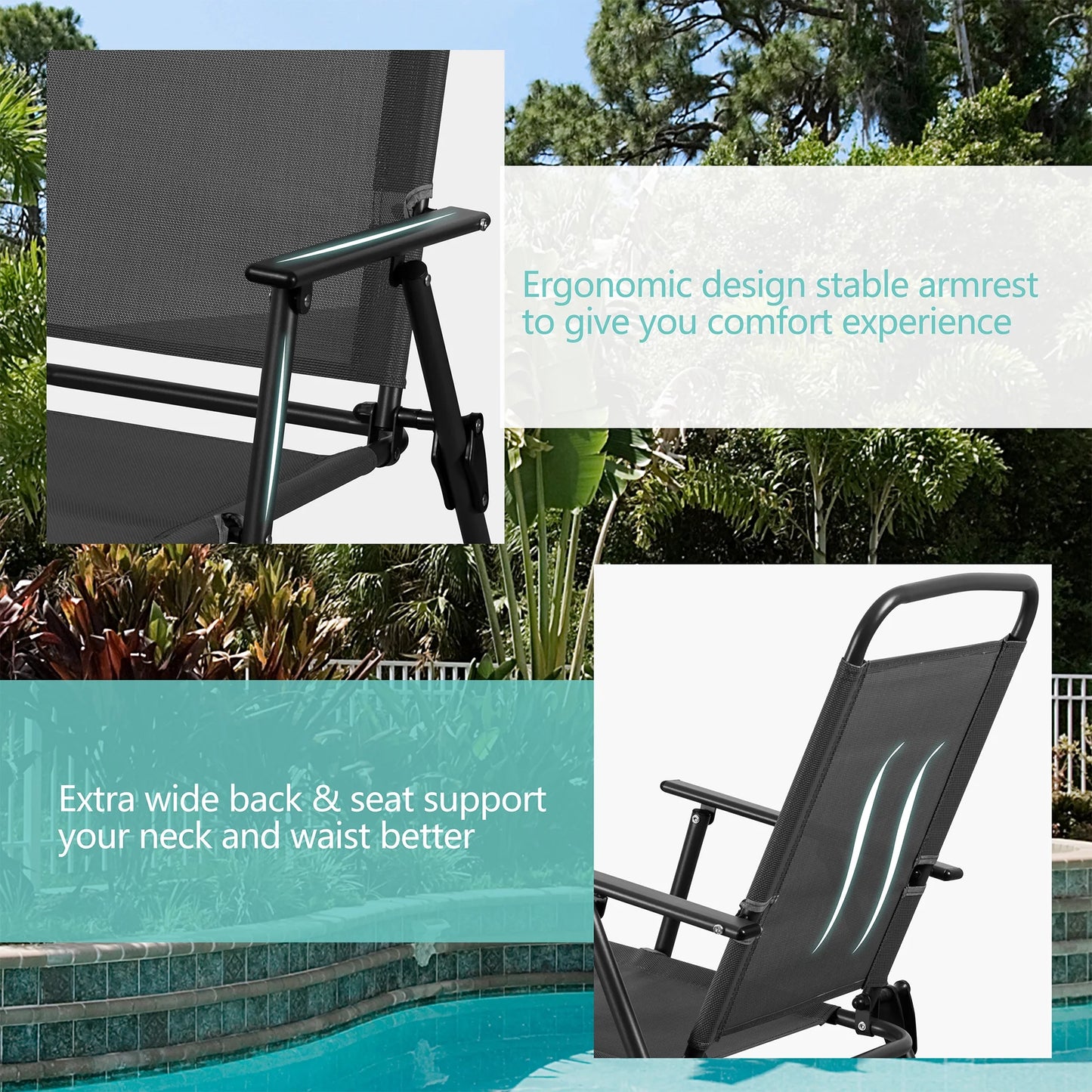 6 Piece Patio Dining Set with Umbrella, Outdoor Garden Set with 4 Folding Chairs and Tempered Glass Top Dining Table Brown