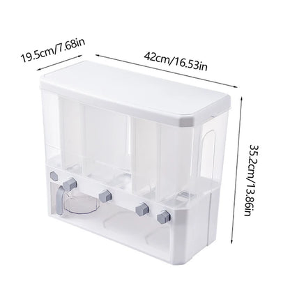 Dry Food Dispenser 5-Grid Cereal Dispensers Food Storage Container Kitchen