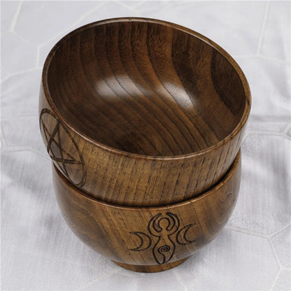Altar Bowl Handmade Wood Bowls Ritual Tableware Ceremony Moon Divination Astrological Tool Board Game Witchcraft Prop