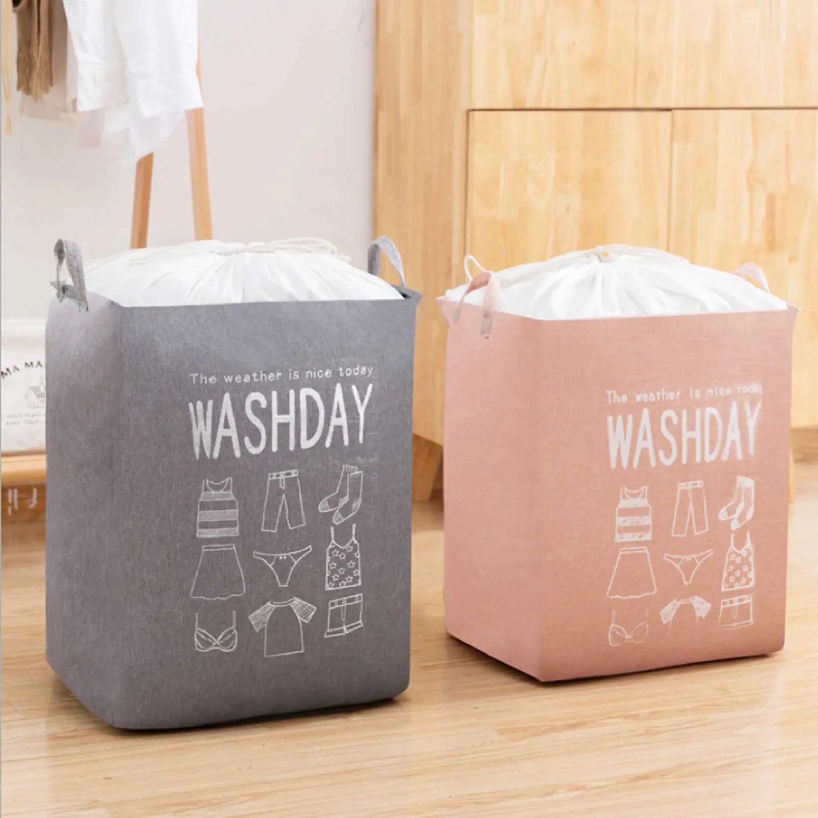 44*35*50Cm Laundry Hamper Durable Fashionable Basket Bucket Storage Box #W0